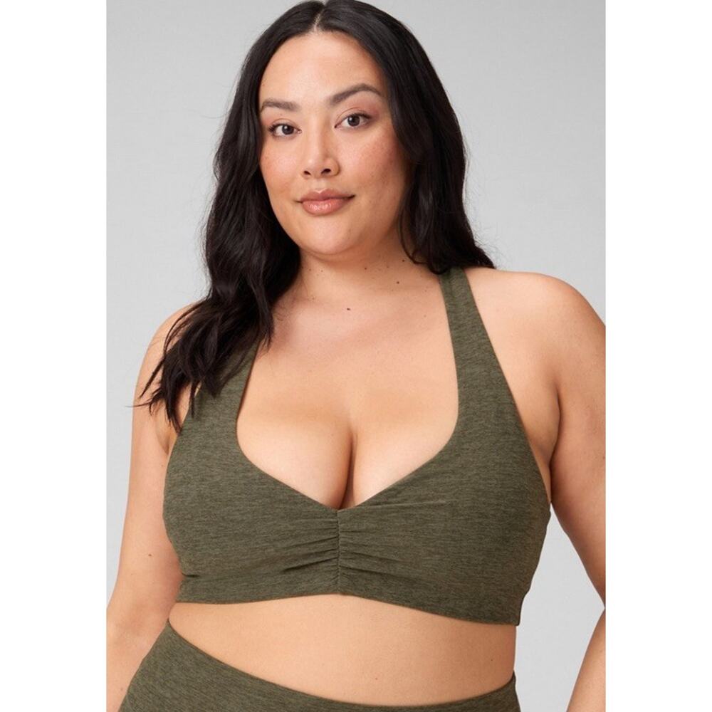 Fabletics Women’s Heatherflex Ruched Bra Green Heather Size 2X NWT